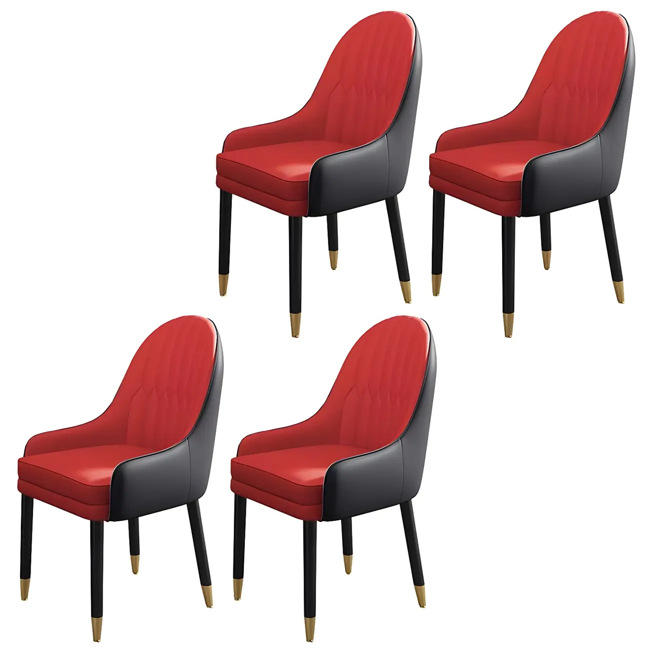 Modern Leather Upholstered Dining Chair with Arms