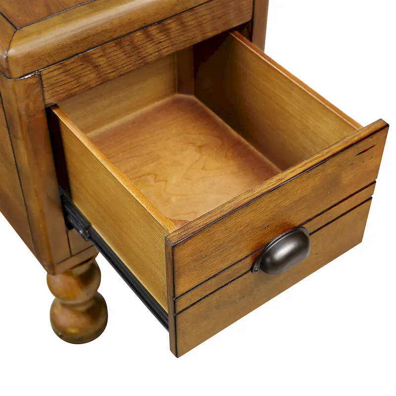 Solid Wood Rectangle End Table with Drawer