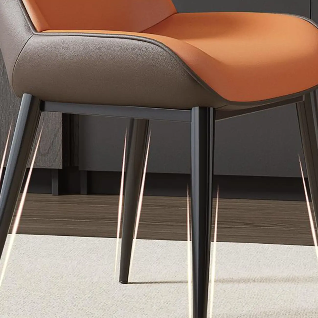 Modern Faux Leather Wingback Dining Chair Set of 2