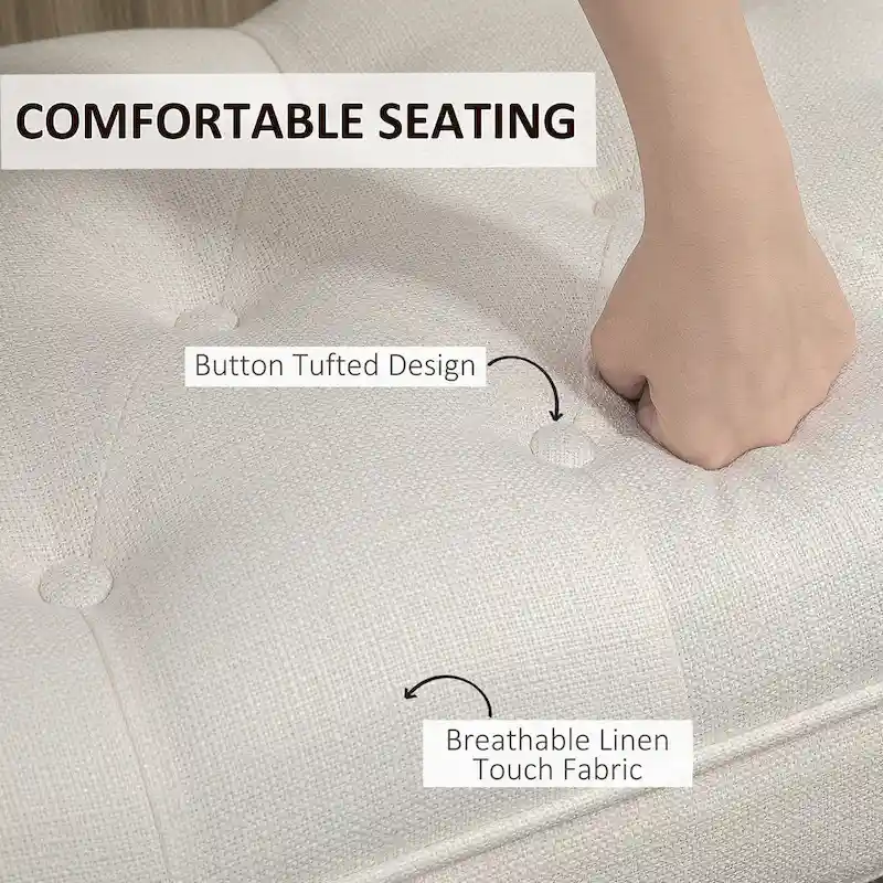 HOMCOM End of Bed Bench with Button Tufted Design, Upholstered Bench