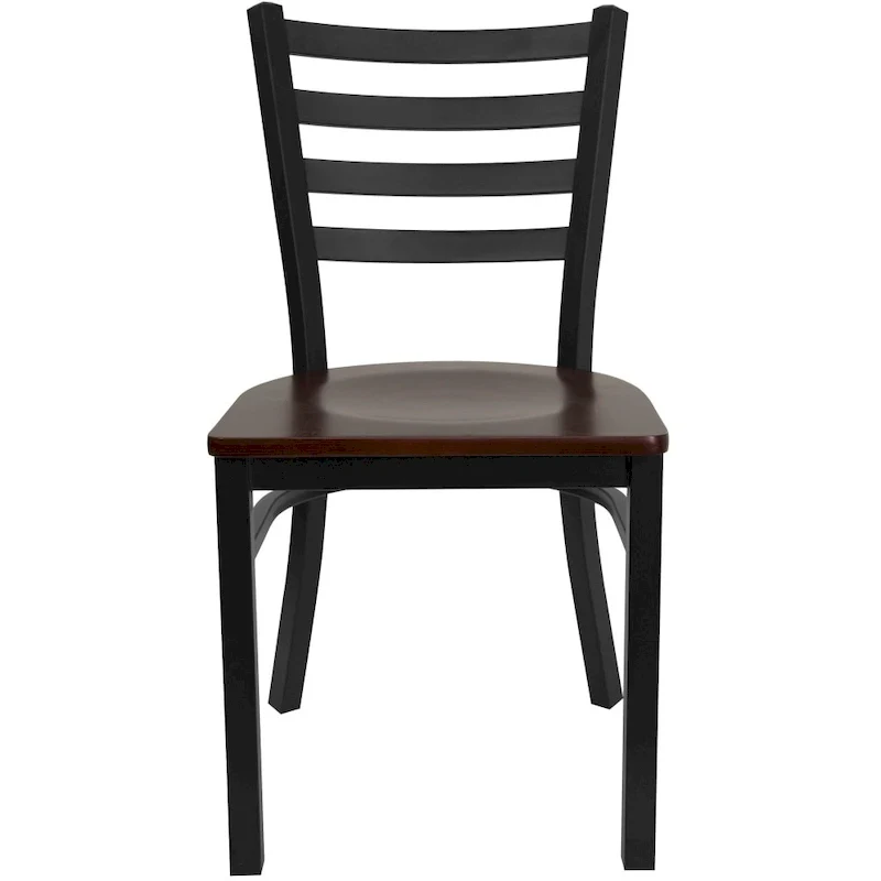 2 Pack Ladder Back Metal Restaurant Chair - 16.5W x 17D x 32.25H - 16.5W x 17D x 32.25H