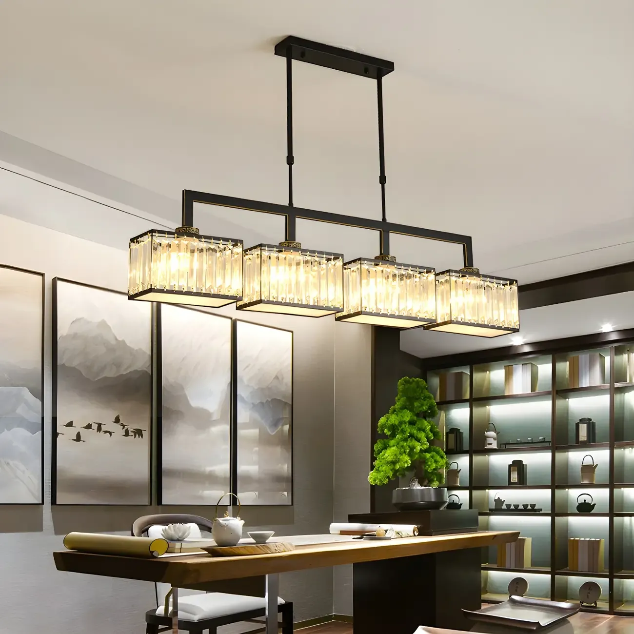 Kitchens Modern Crystal Gold Island Pendant Light