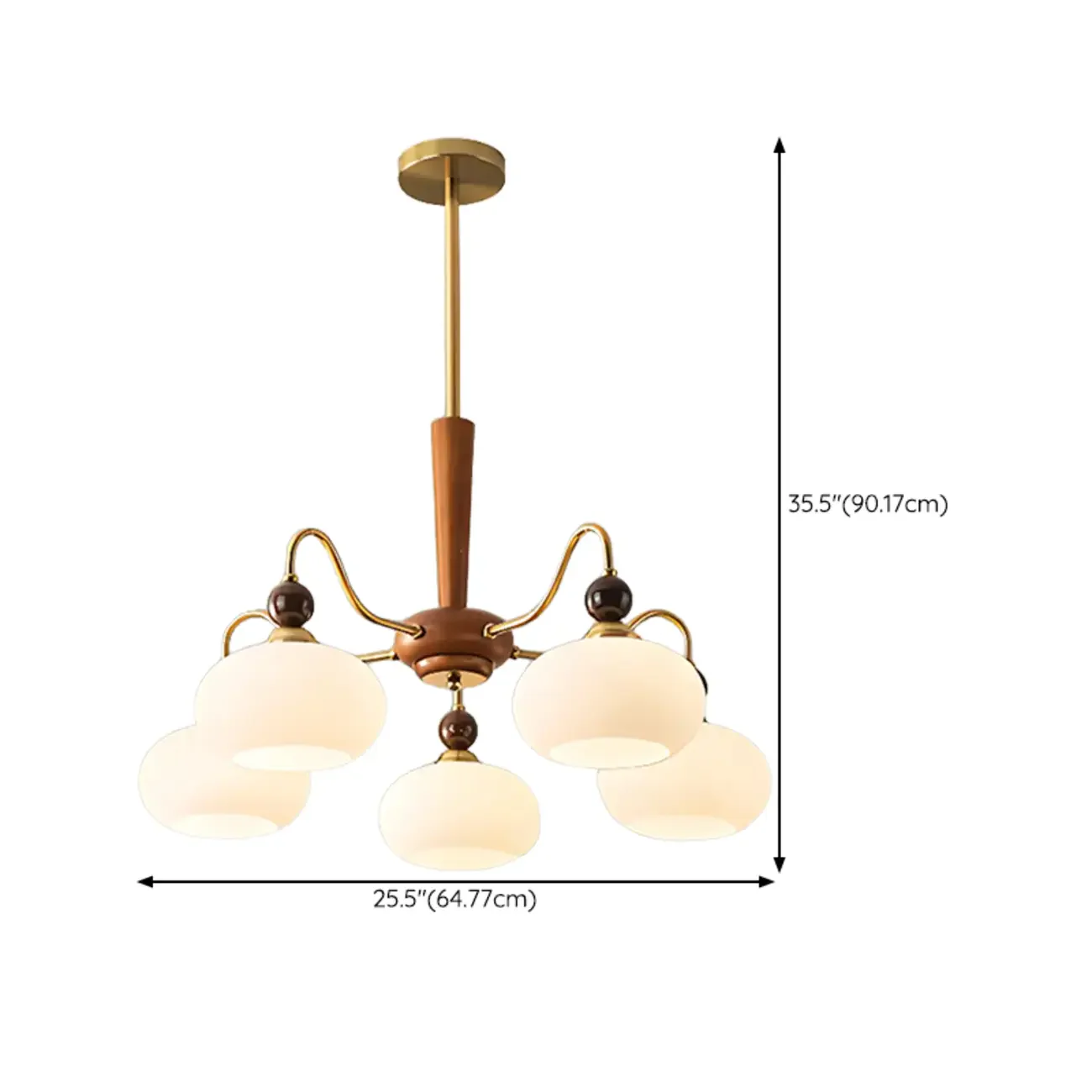 Modern Multi-Light Glass Globe Chandelier with White Shade