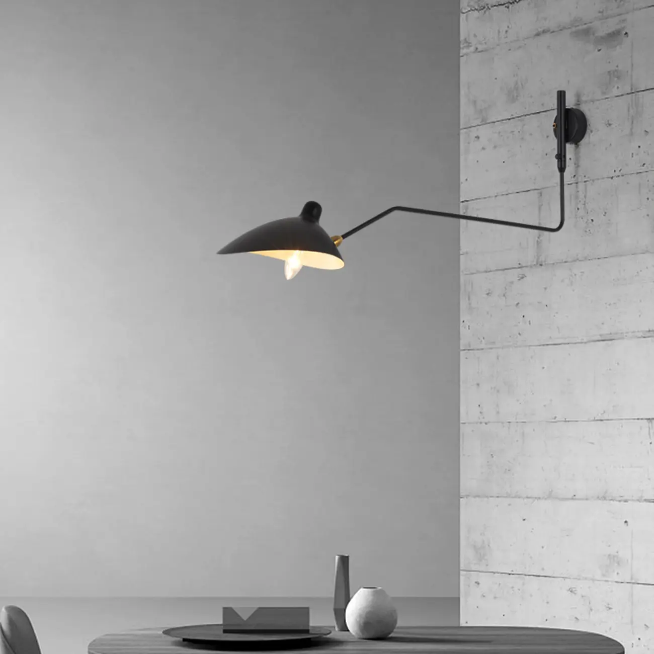 Modern Metal Industrial 2-Light Swing Arm Wall Light
