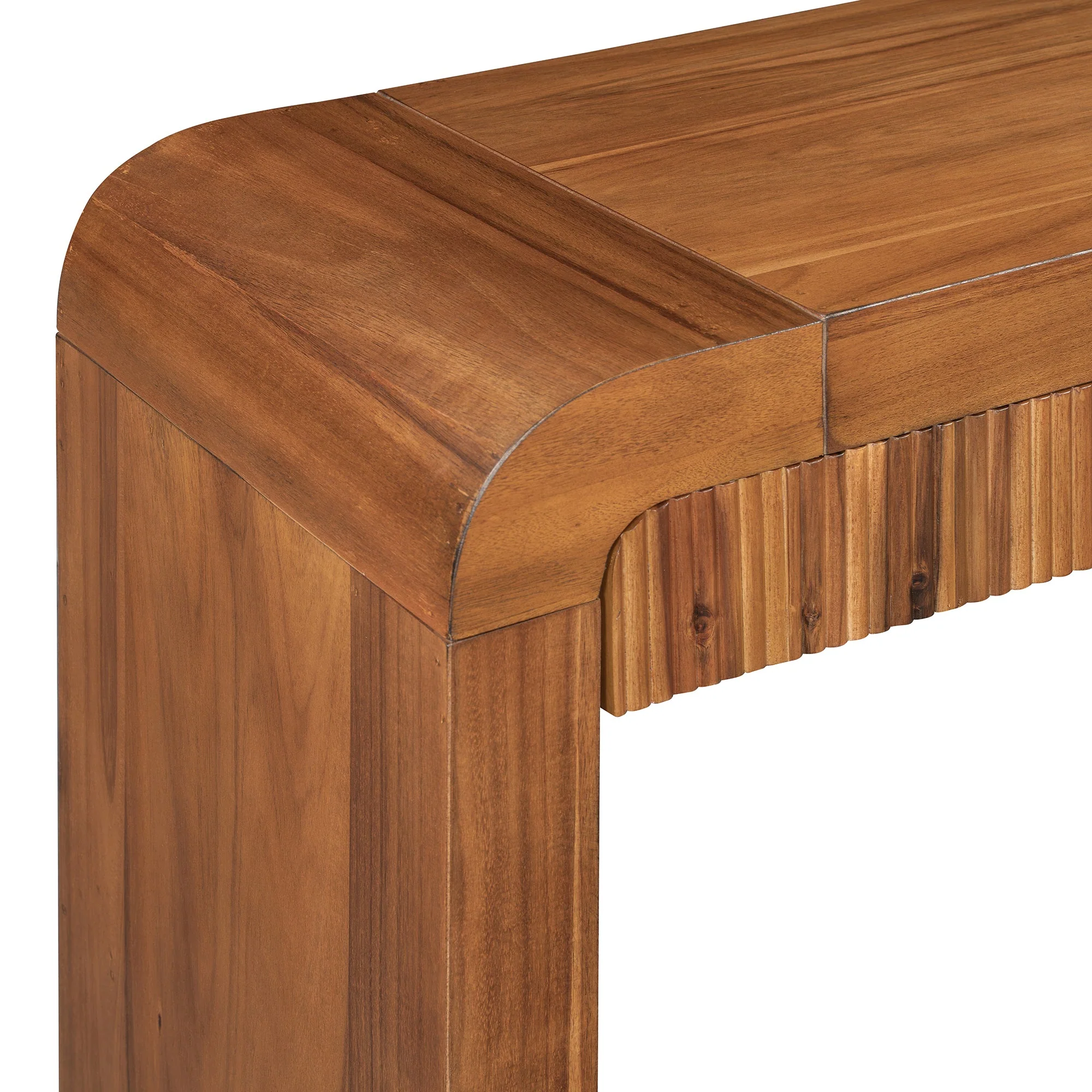 Walker Edison | Entryway Fluted Curve Design Console/Desk Table with Drawers