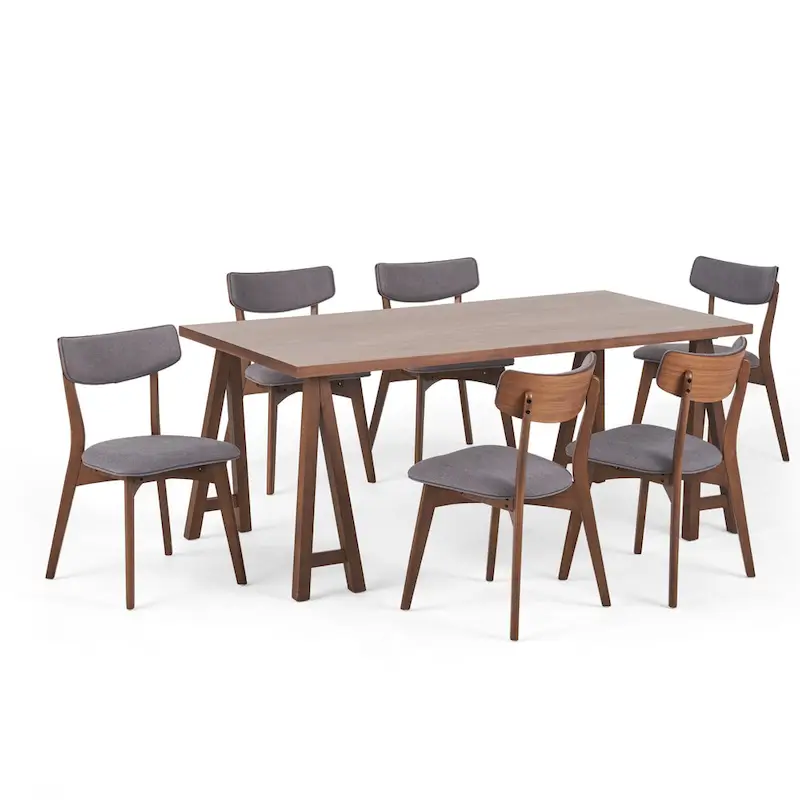 Chazz Mid-Century Modern 7 Piece Dining Set with A-Frame Table by Christopher Knight Home