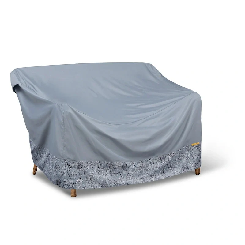 Vera Bradley by Classic Accessories Water-Resistant Patio Loveseat Cover, 58 x 33 x 32 Inch, Rain Forest Toile Gray