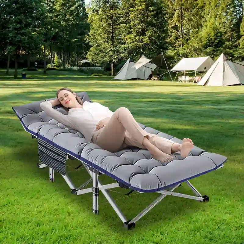 DoCred Folding Camping Cot with 3.3 Inch Mattress, 660lb Load capacity - 752814