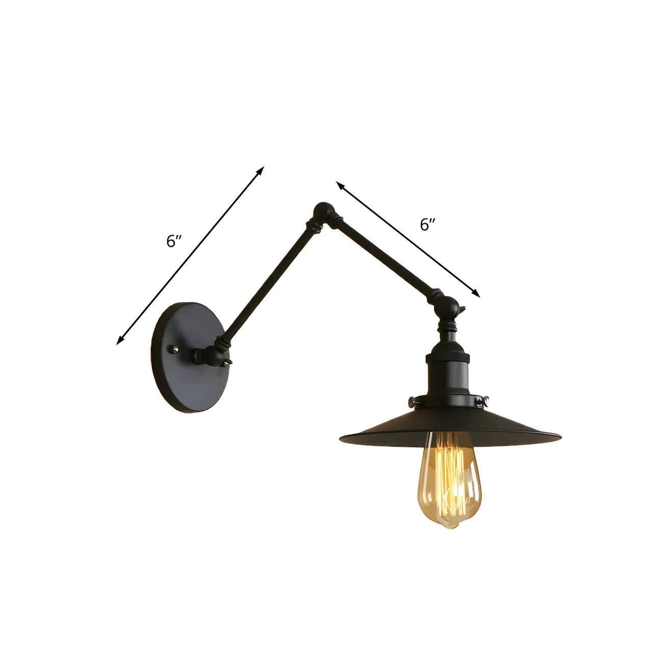 Industrial Metal Flat-Shade Swing Arm Wall Light