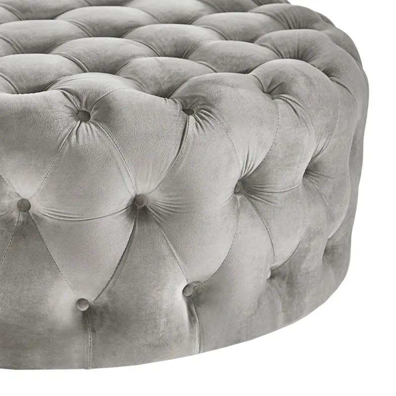 Gdansk Round Tufted Ottoman with Casters