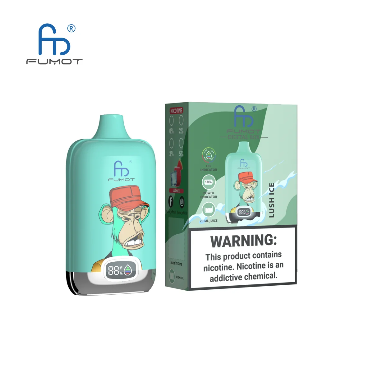 Fumot Digital Box 12000 Lush Ice – Einweg-Vape mit Einzelverpackung