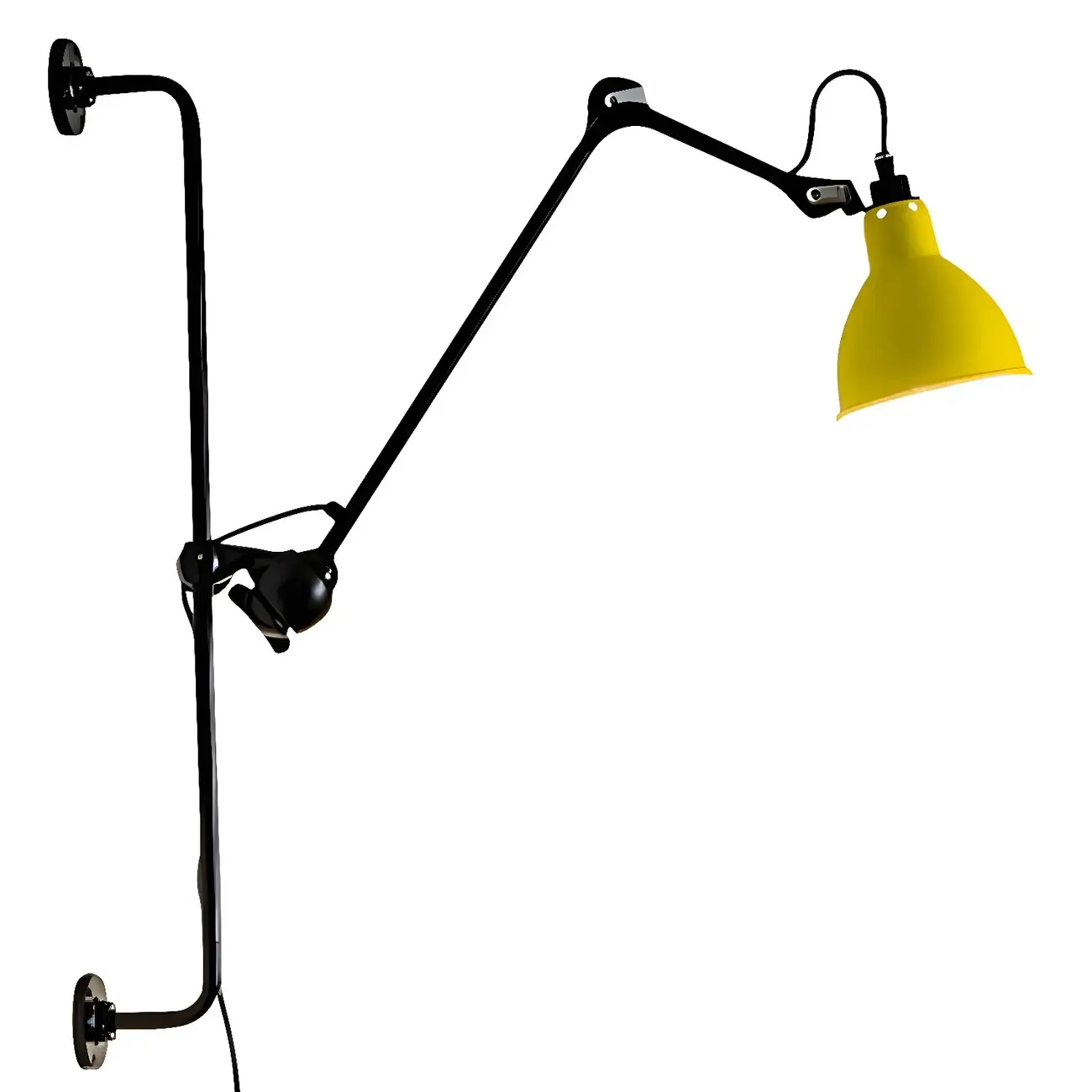 Trestle Base Metal Black Swing Arm Wall Light