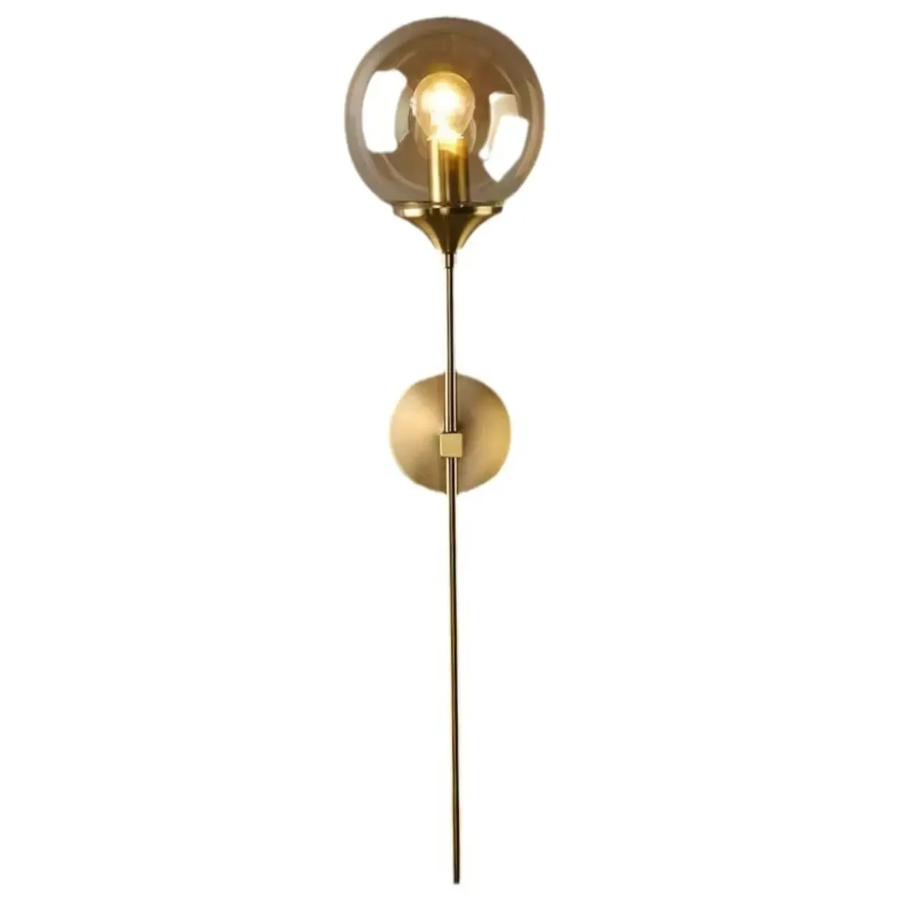 24Modern Brass Wall Sconce Fixture with Glass Shade