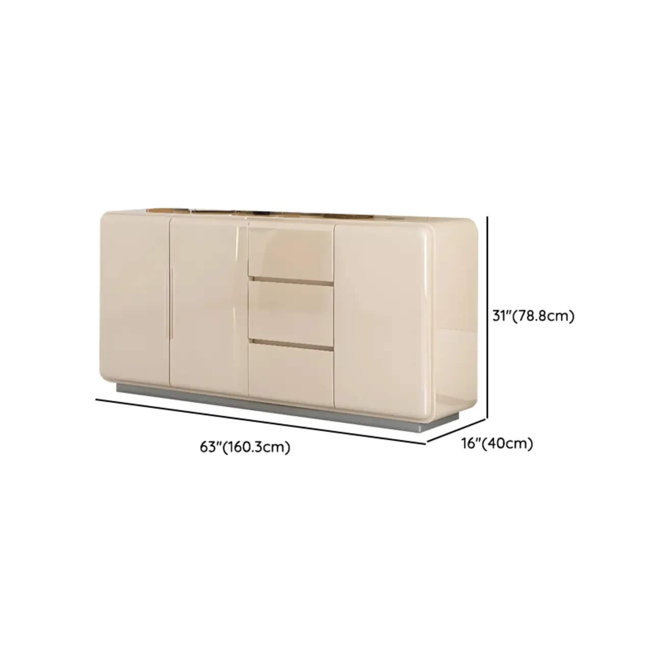 Scandinavian White Sideboard with Drawers & Cabinets