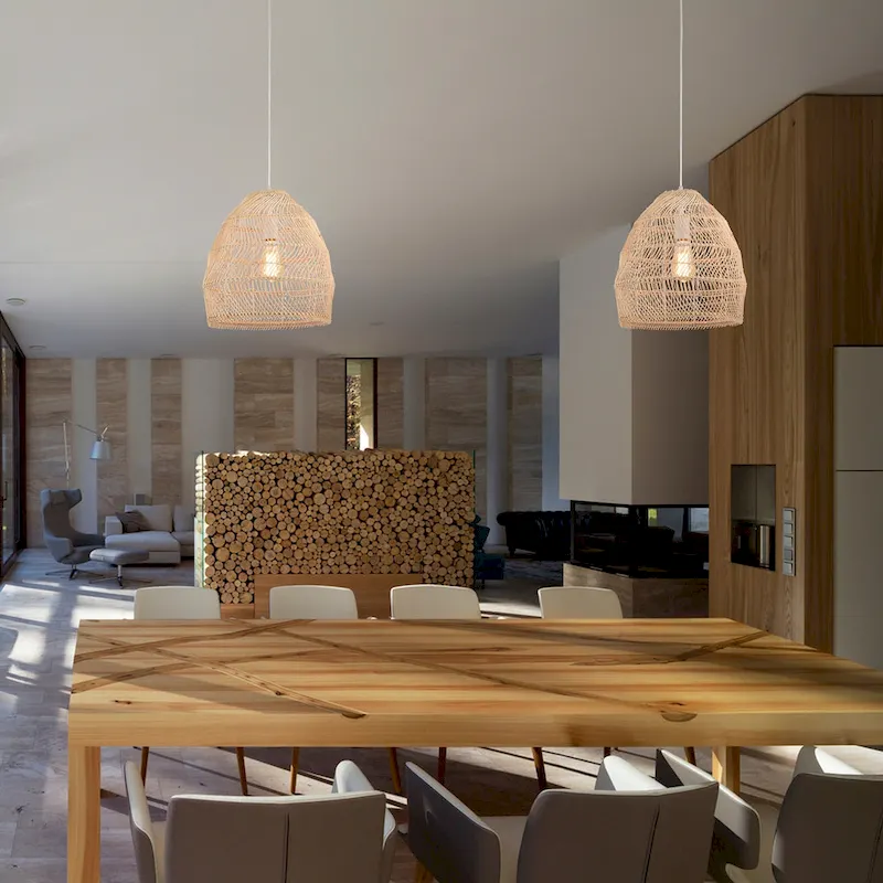 Theo Cream 1-Light Rattan Dome Basket Pendant Light