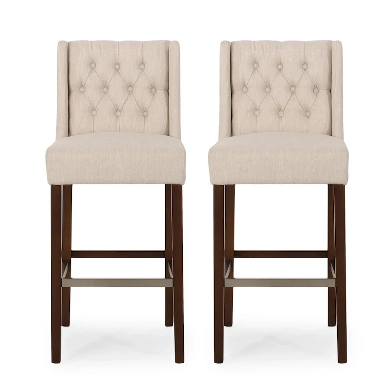 Bayliss Tufted Wingback Barstool (Set of 2) by Christopher Knight Home