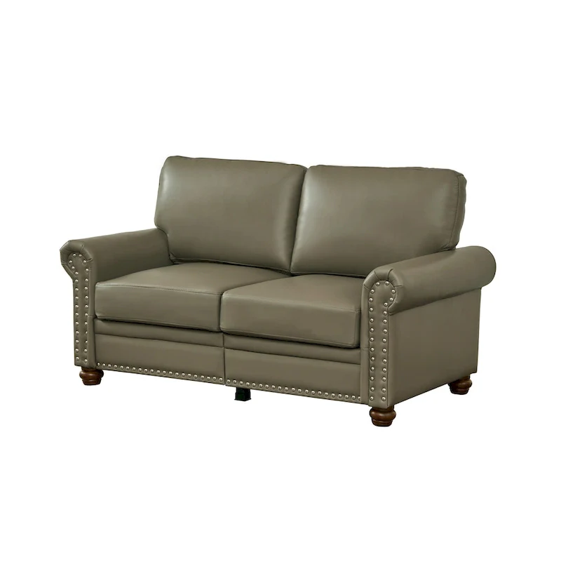 Living Room Sofa Loveseat Black Faux Leather
