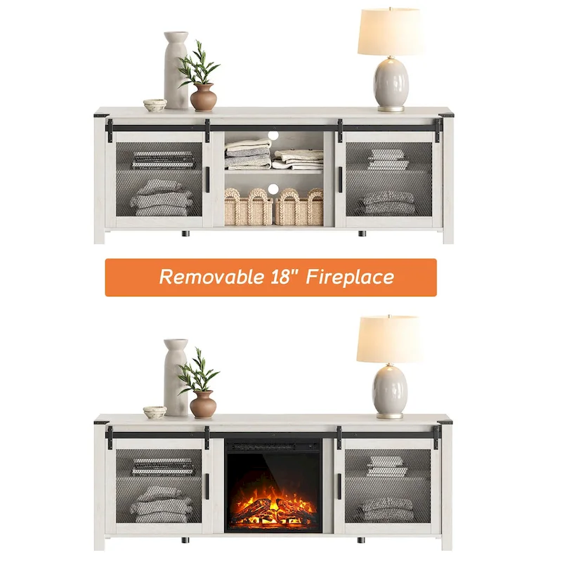 WAMPAT 36 inch 3 Sided Glass Electric Fireplace InsertBlack