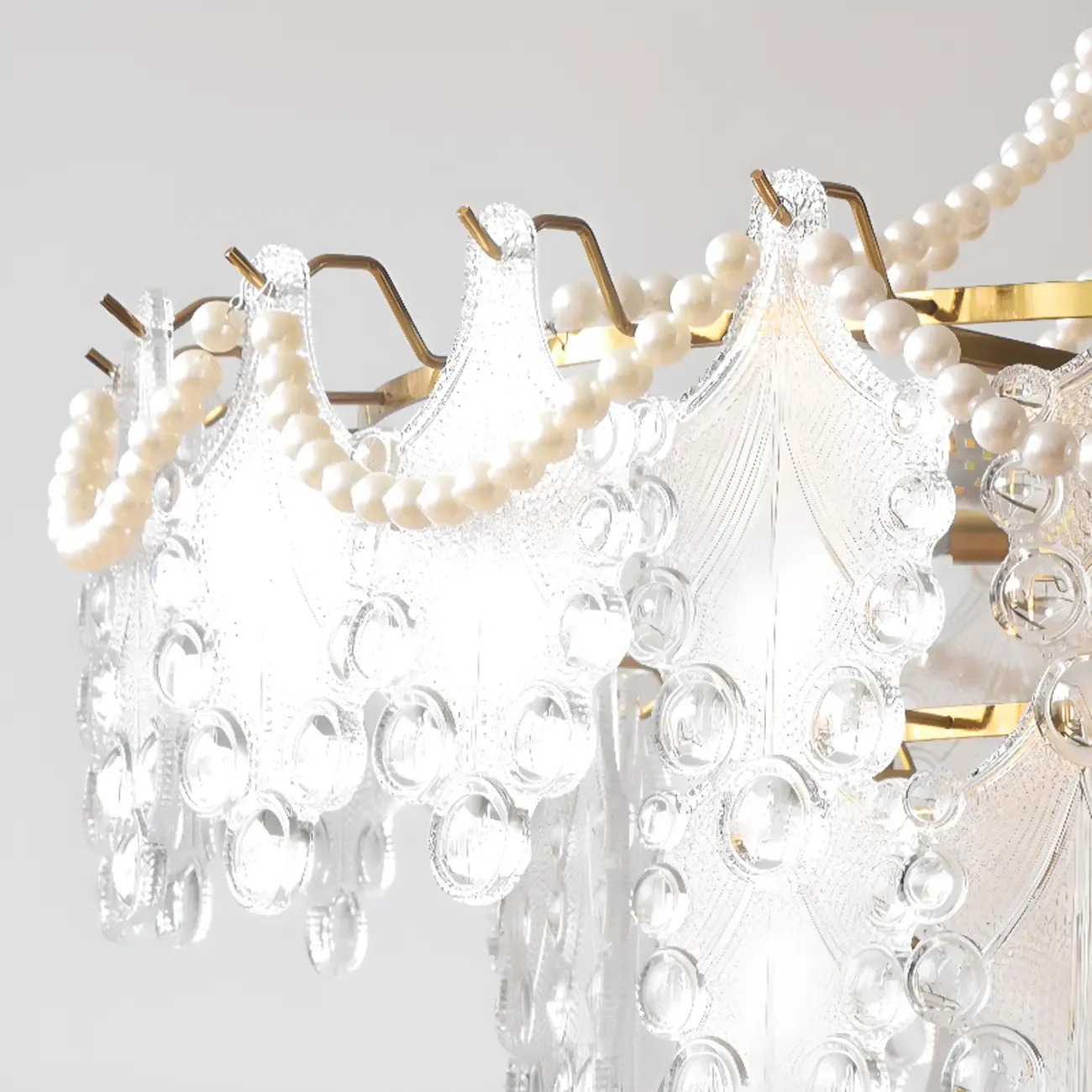 Gold Crystal Beads Chandelier with Elegant Design