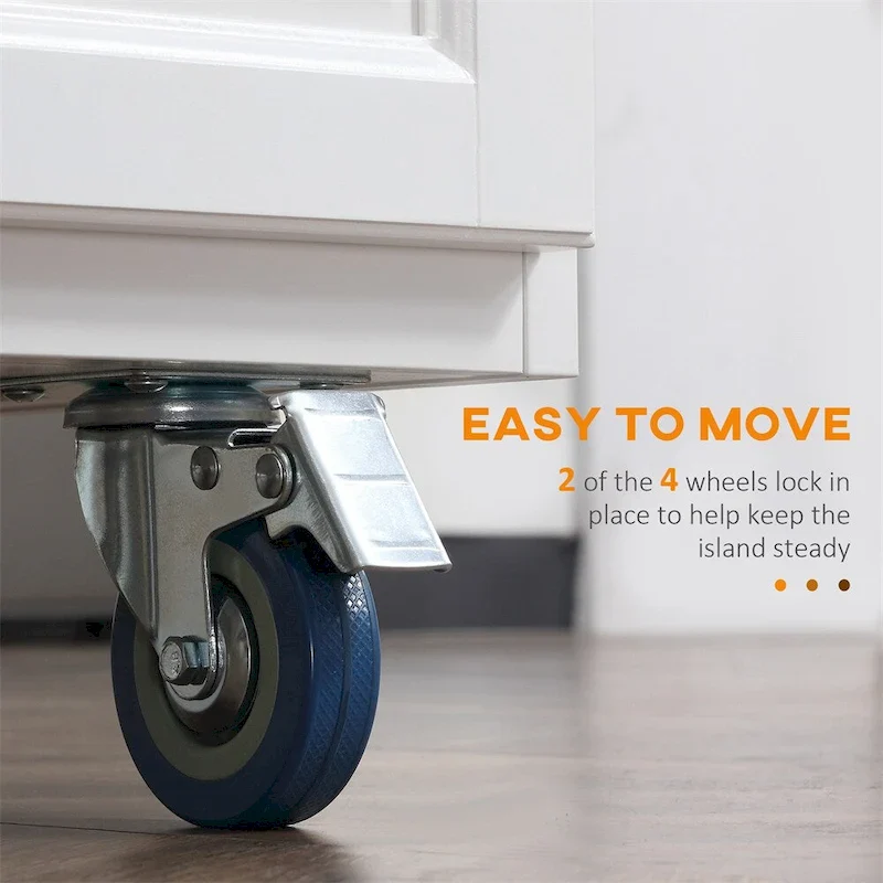 Rolling Kitchen Island on Wheels,Kitchen Cart Breakfast Bar