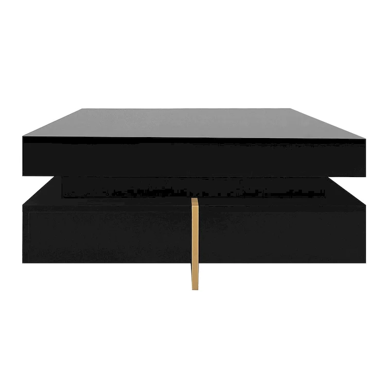 Modern High Gloss Coffee Table With 4-drawers - 31.50 x 31.50 x 13.70