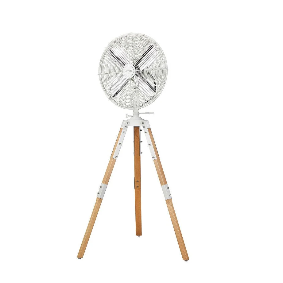 Star Fans Star Tripod 16-inch Stand Fan with Wooden Legs