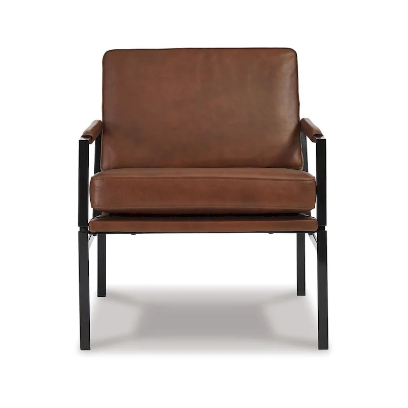 Signature Design by Ashley Puckman Mid Century Modern Leather Accent Chair - 29 W x 31.5 D x 34.25 H