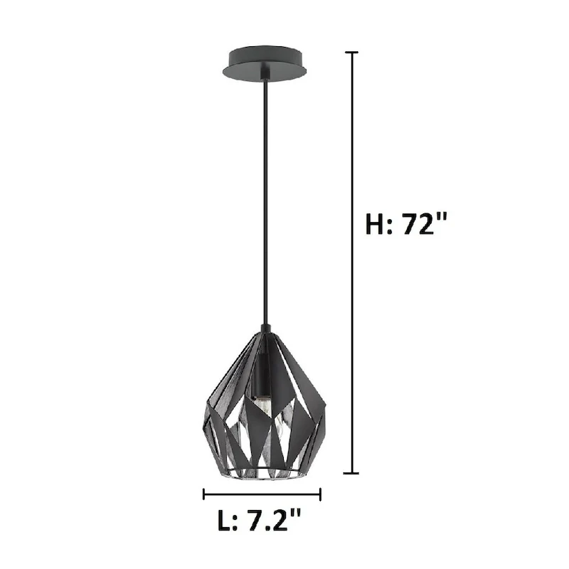 Eglo Carlton 3 Black and Silver 1-Light Geometric Pendant