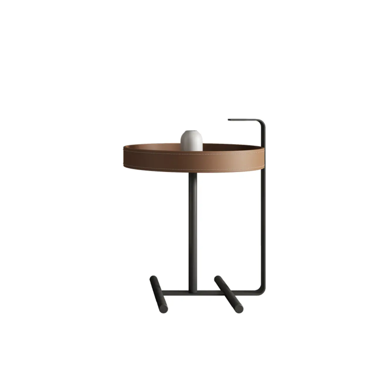 Modern Round Beige Coffee Table with Storage for Living Room