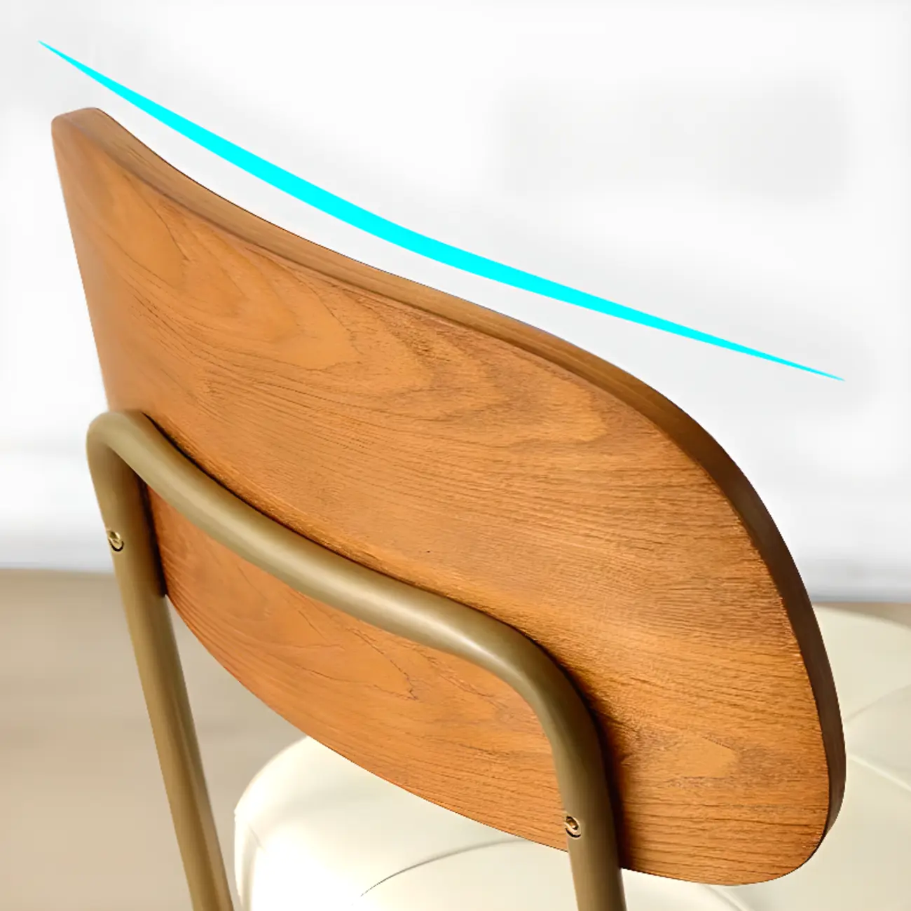 Wooden Square Leather Upholstered Bar Stool with Backrest