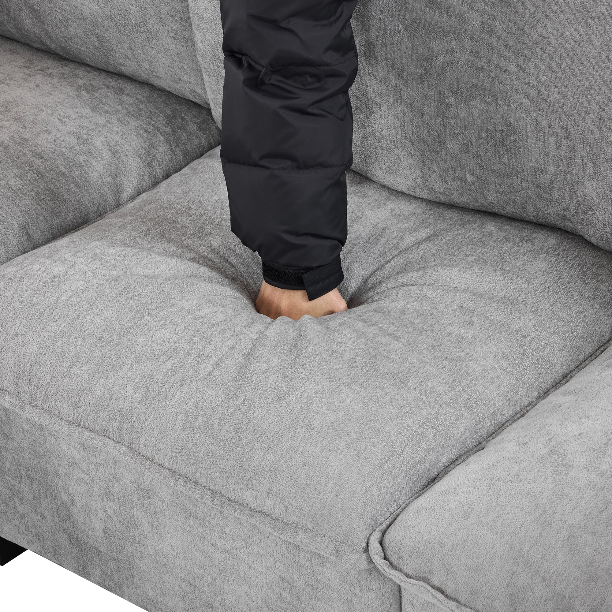 Walker Edison | Cloud Chenille Modular Sectional Sofa with Coffee Table