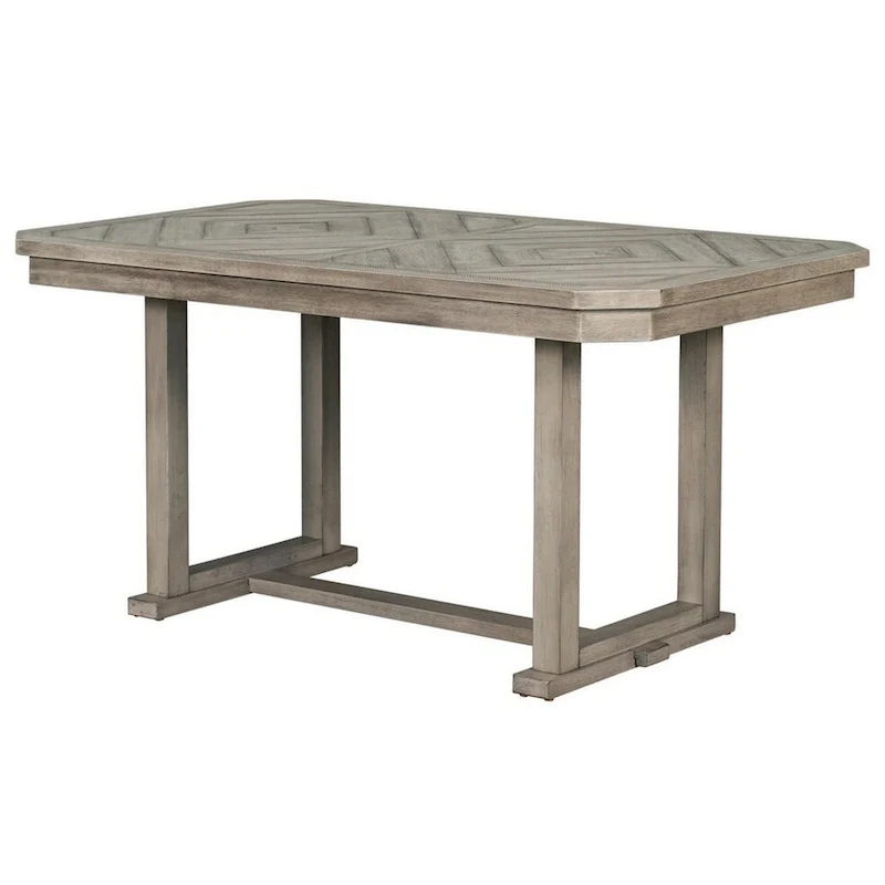 Lais 60 Inch Dining Table, Rectangular, Diamond Wood Grain Pattern, Gray