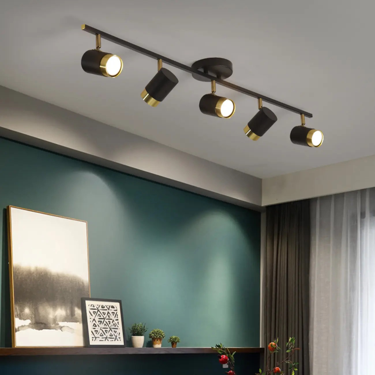 4-Light Modern Dimmable LED Track Lighting with Adjustable Head