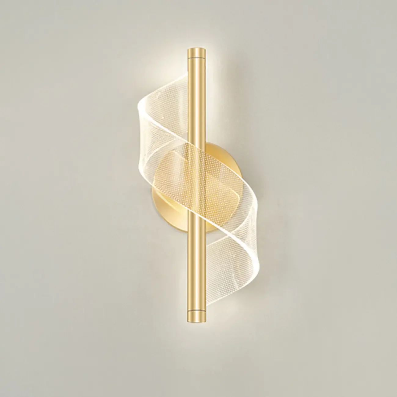 Art Deco Gold Metal and Acrylic LED Wall Sconce