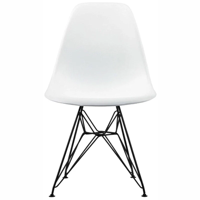 Modern Plastic Accent Designer Side Dining Matte Chair With Dark Black Wire Chrome Legs Base