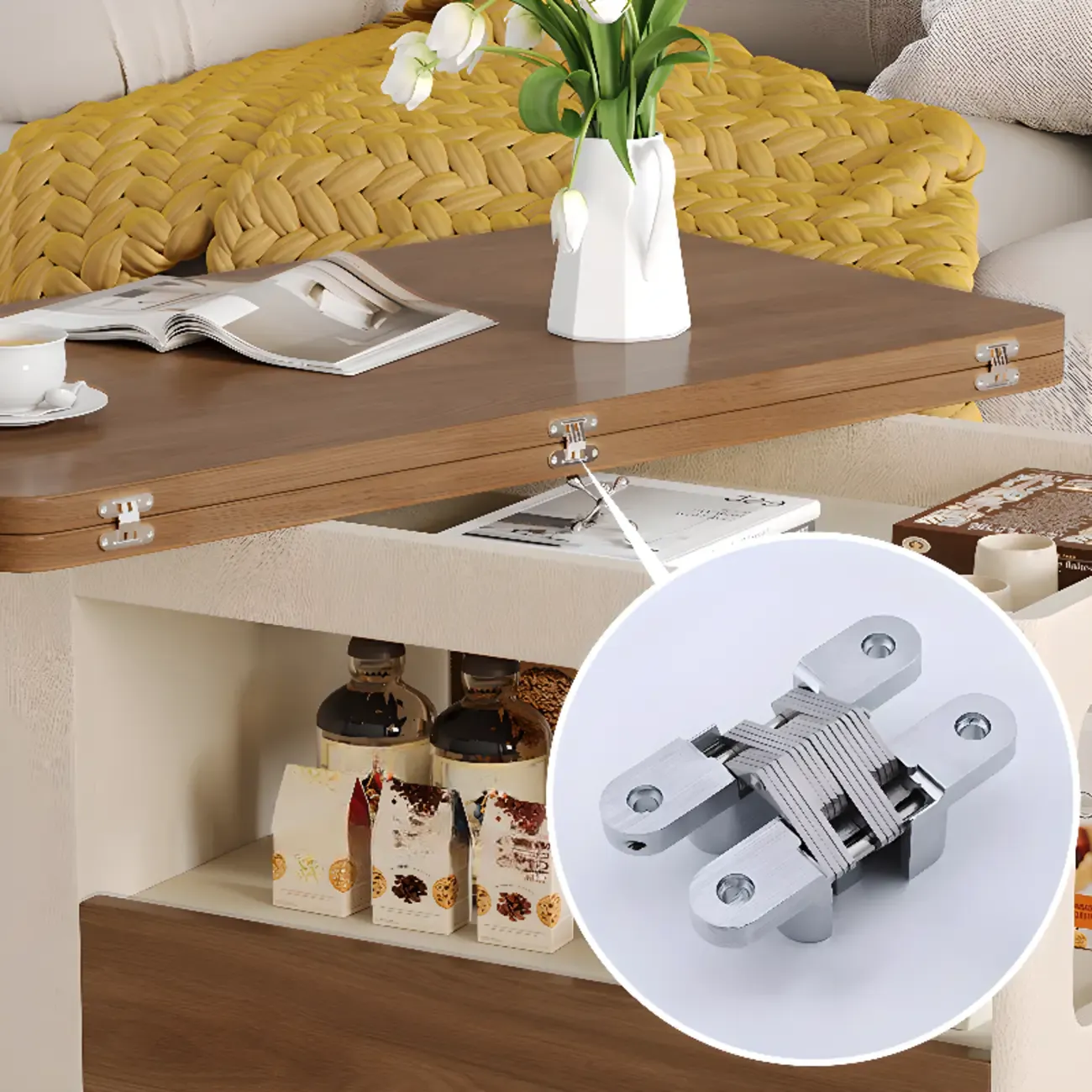 Versatile Elegant Modern Wooden Side Table with Wheels