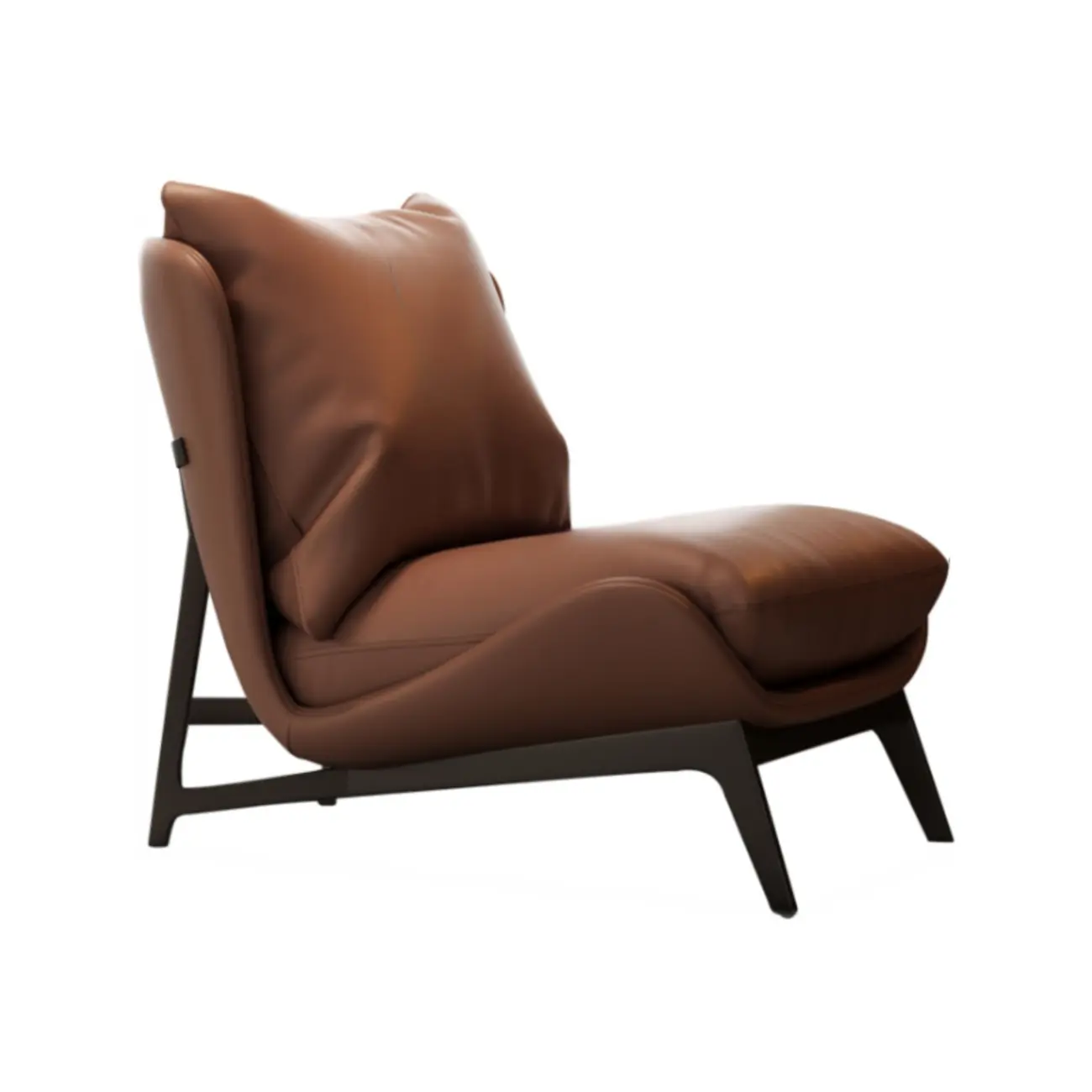 Modern Cat-Resistant Leather Accent Chair with Ottoman