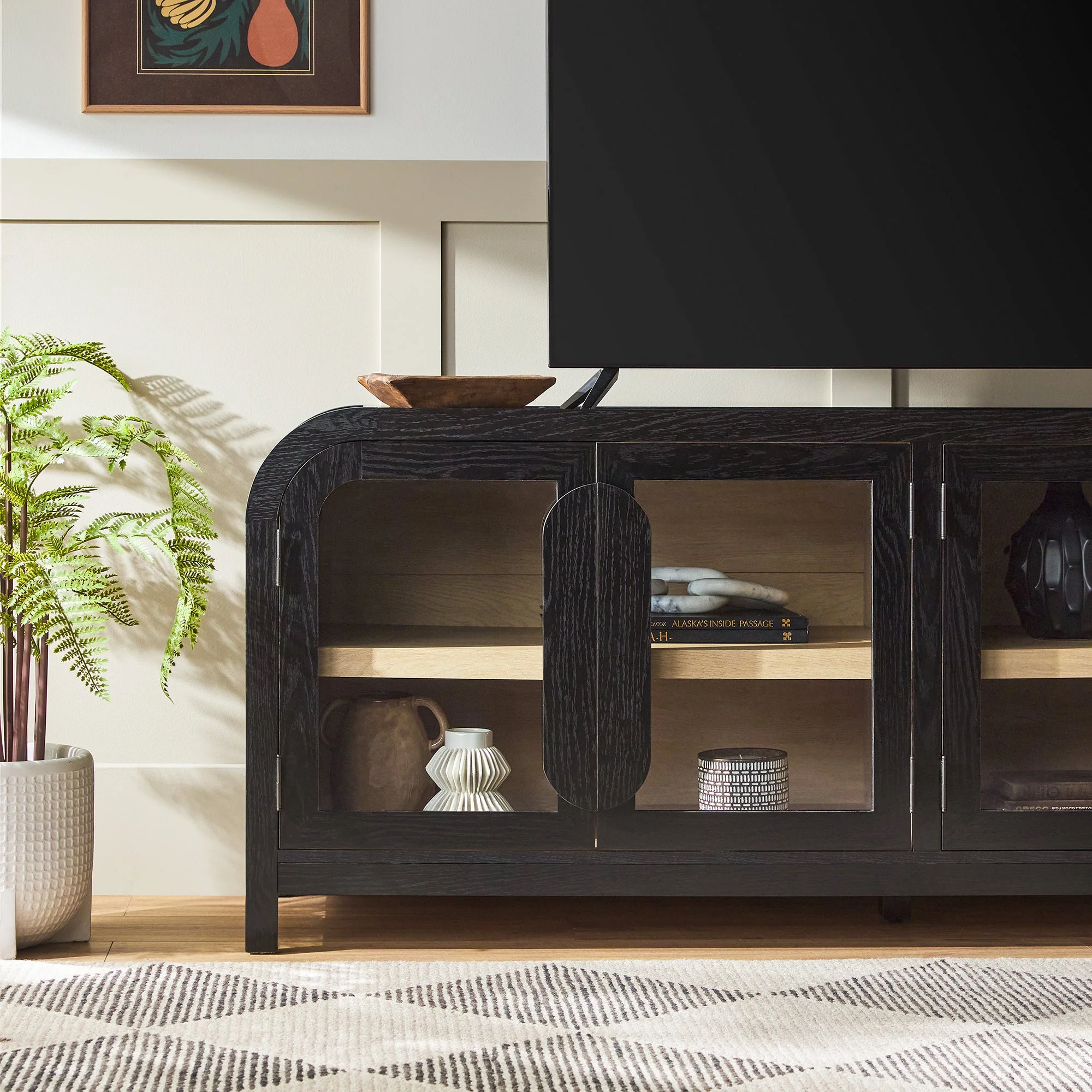 Chantelle Modern Curve Easy Assembly TV?Stand