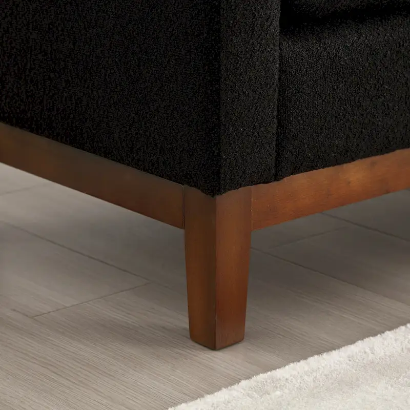 Upholstered Bench with Wood Legs