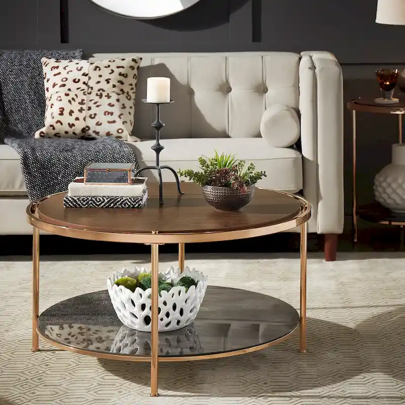Celsus Champagne Gold Coffee Table Set with Storage by iNSPIRE Q Bold