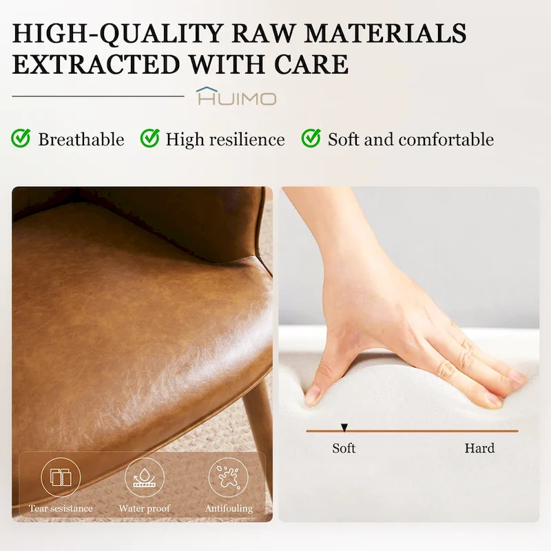 High-back Tufted Accent Chair Set of 2 Cream/ Brown/ Taupe