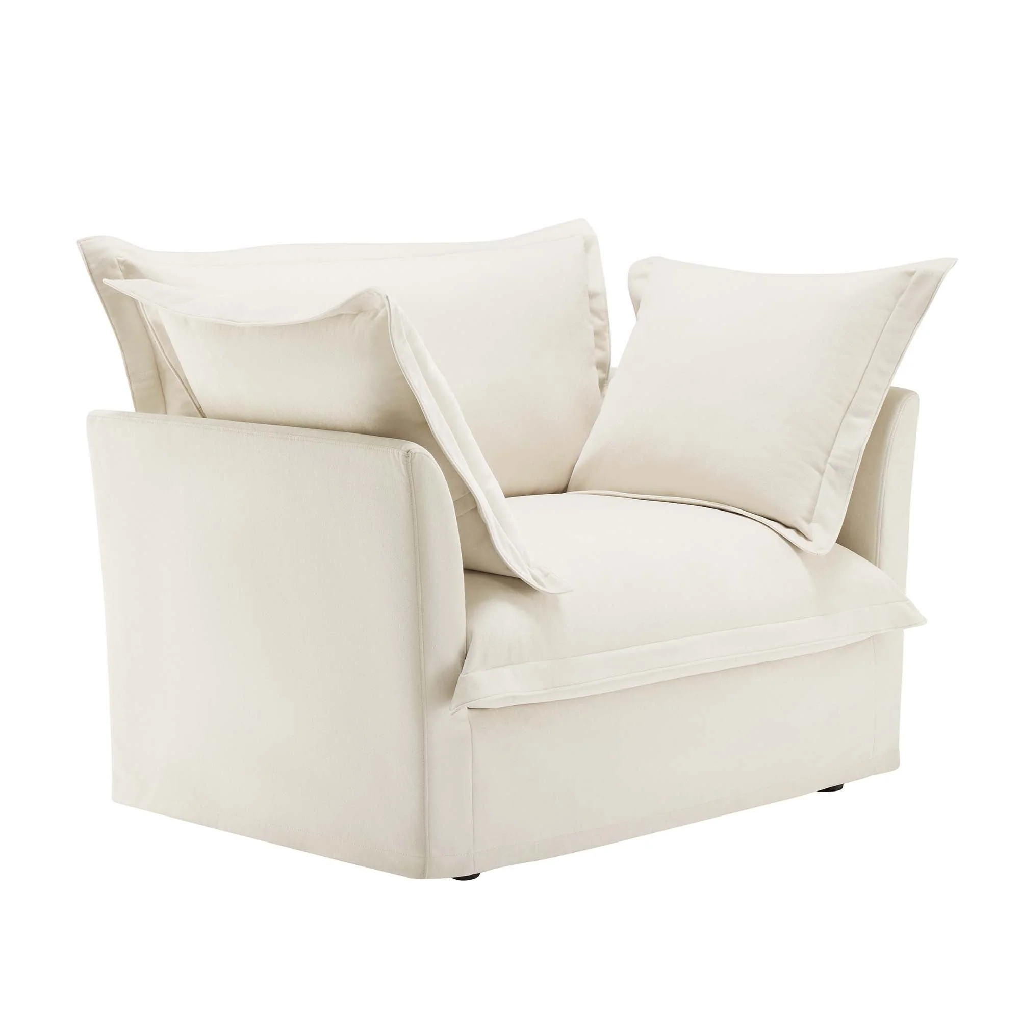 Walker Edison | Slip-covered Deep Seat Comfy Accent Chair