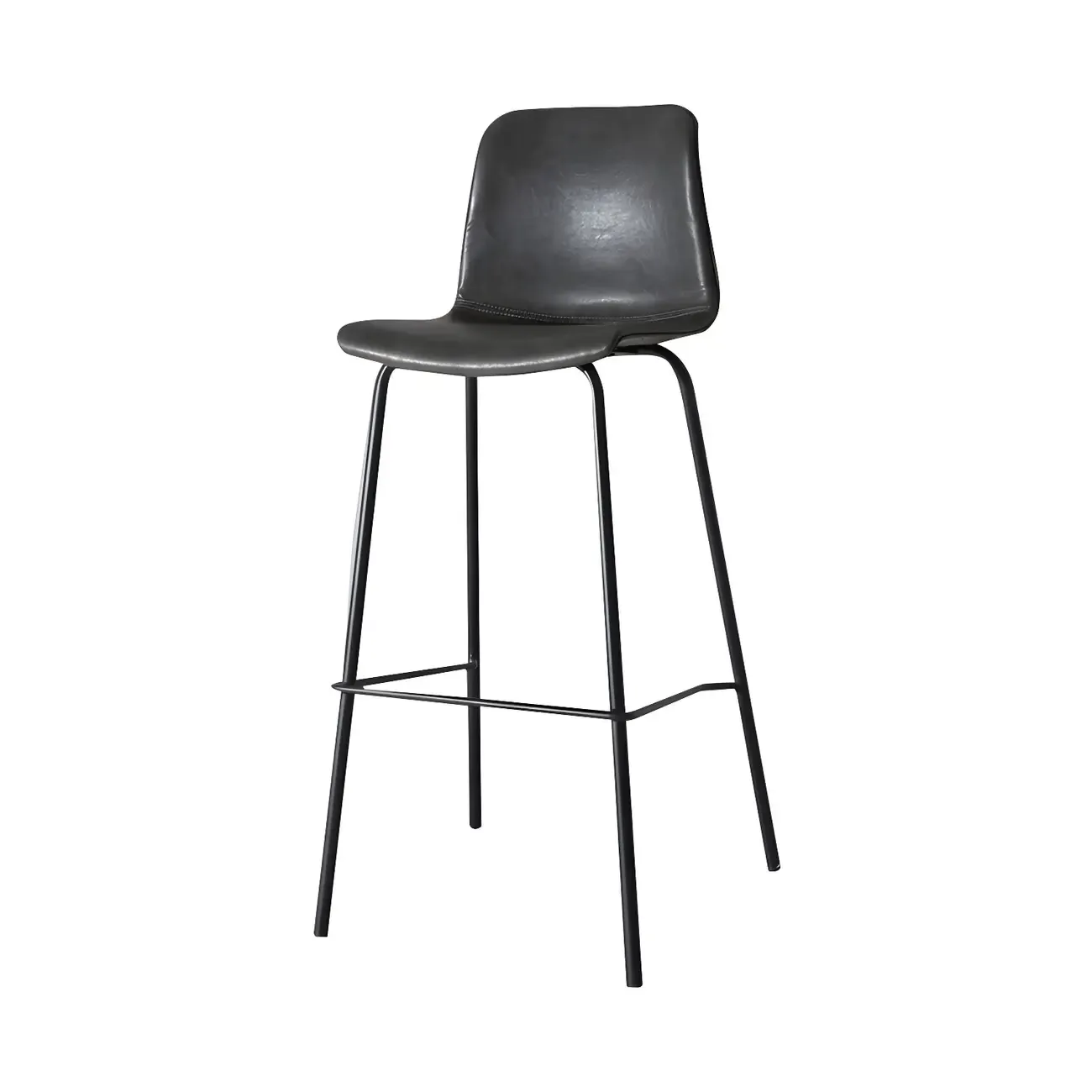 Brown Saddle Metal Frame Leather Counter Stools with Backs