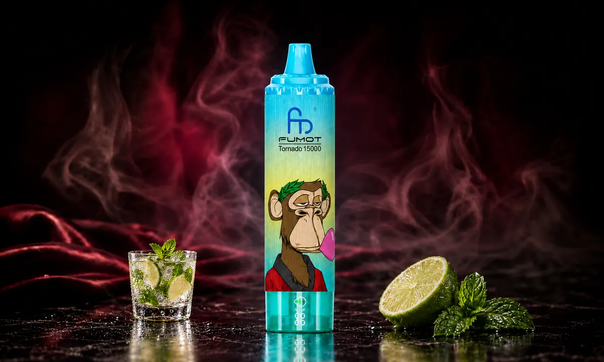 FUMOT Tornado 15000 Fresh Menthol Mojito – E-Zigarette in einer atmosphärischen Produktszene