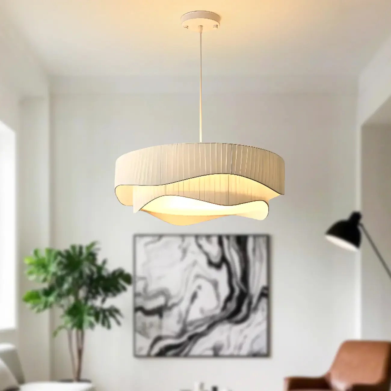 Modern Elegant 4-Light LED Chandelier with Irregular Design