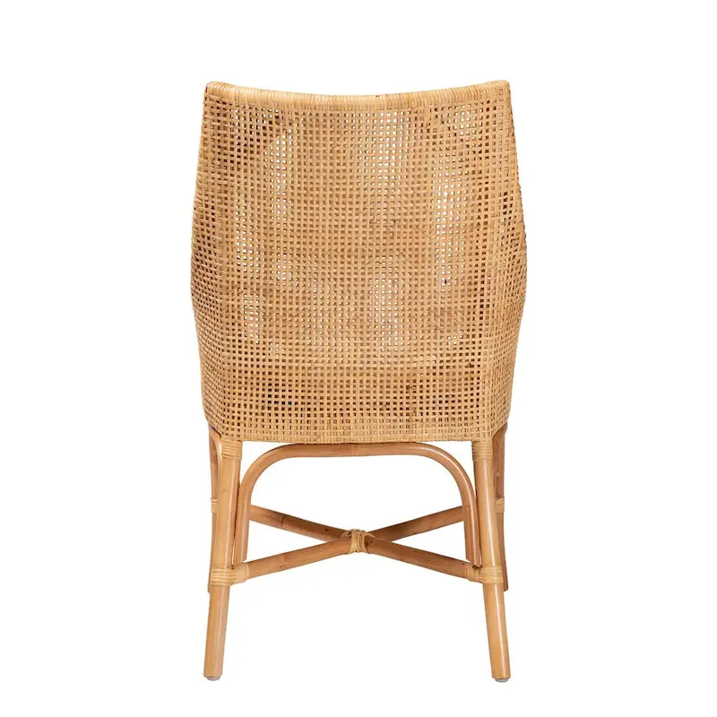Bella Modern Bohemian Natural Brown Rattan Dining Chair