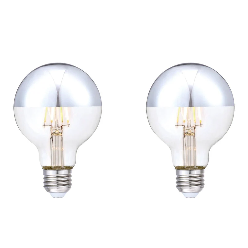 Westinghouse Lighting 4.5-Watt (40-Watt Equivalent) Half Chrome G25 Dimmable Filament LED Light Bulb, Medium Base - 1/2 Chrome