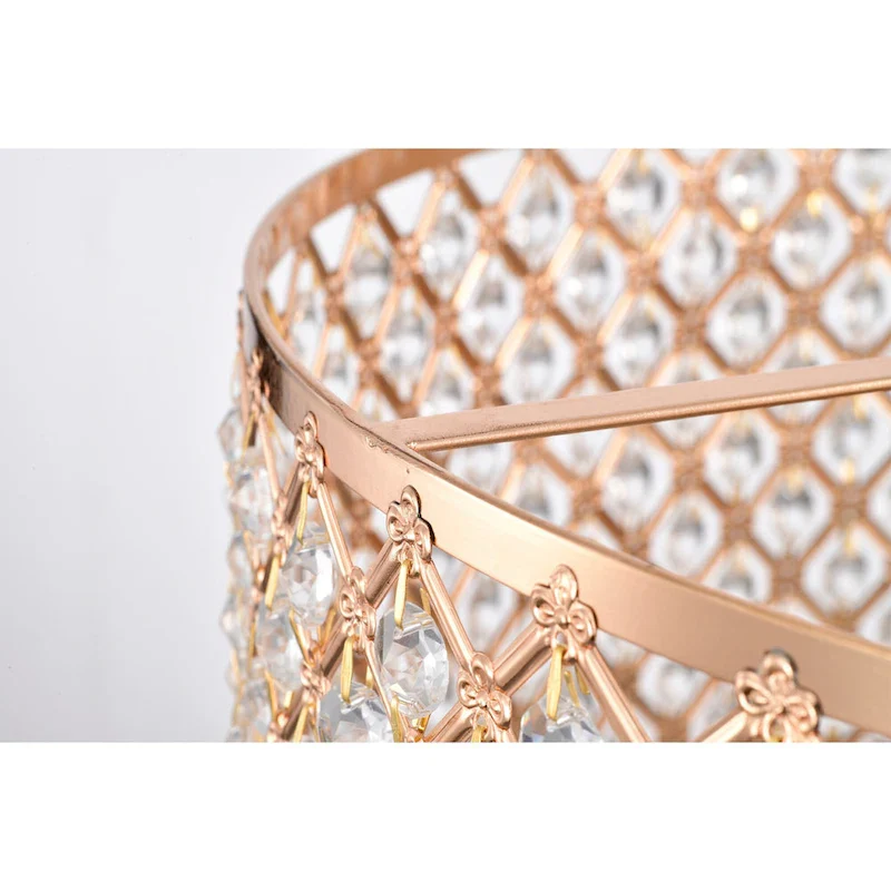 Lucilia 18 Inch Modern-Glam Style Gold Polished Finish Pendant Crystal Lighted Chandelier 4-Light - N/A