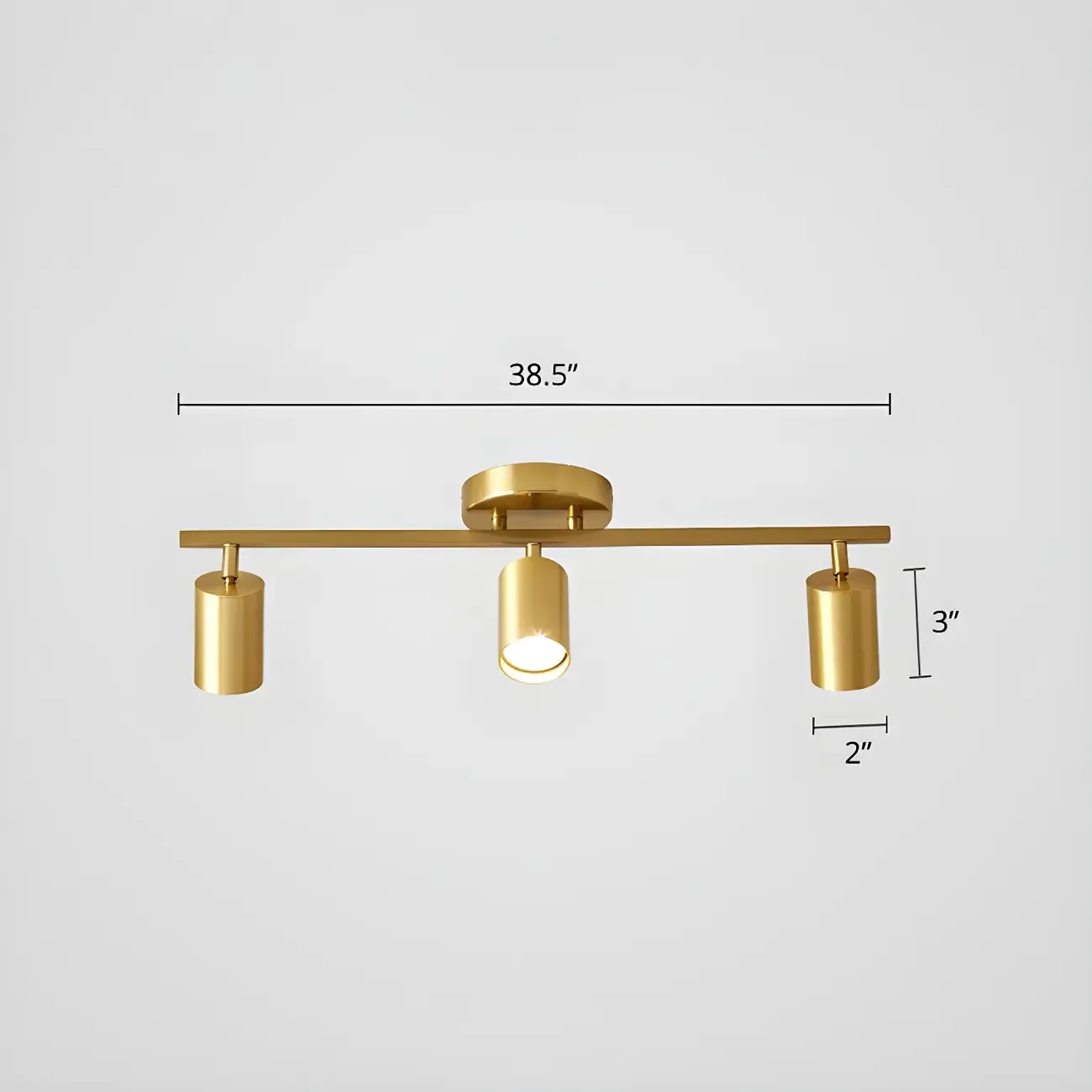 6-Light Modern Golden Swing Arm Semi Flush LED Track Light