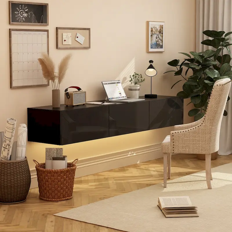 Floating TV Stand Wall Mounted with LEDsTV Stand Floating TV Cabinet